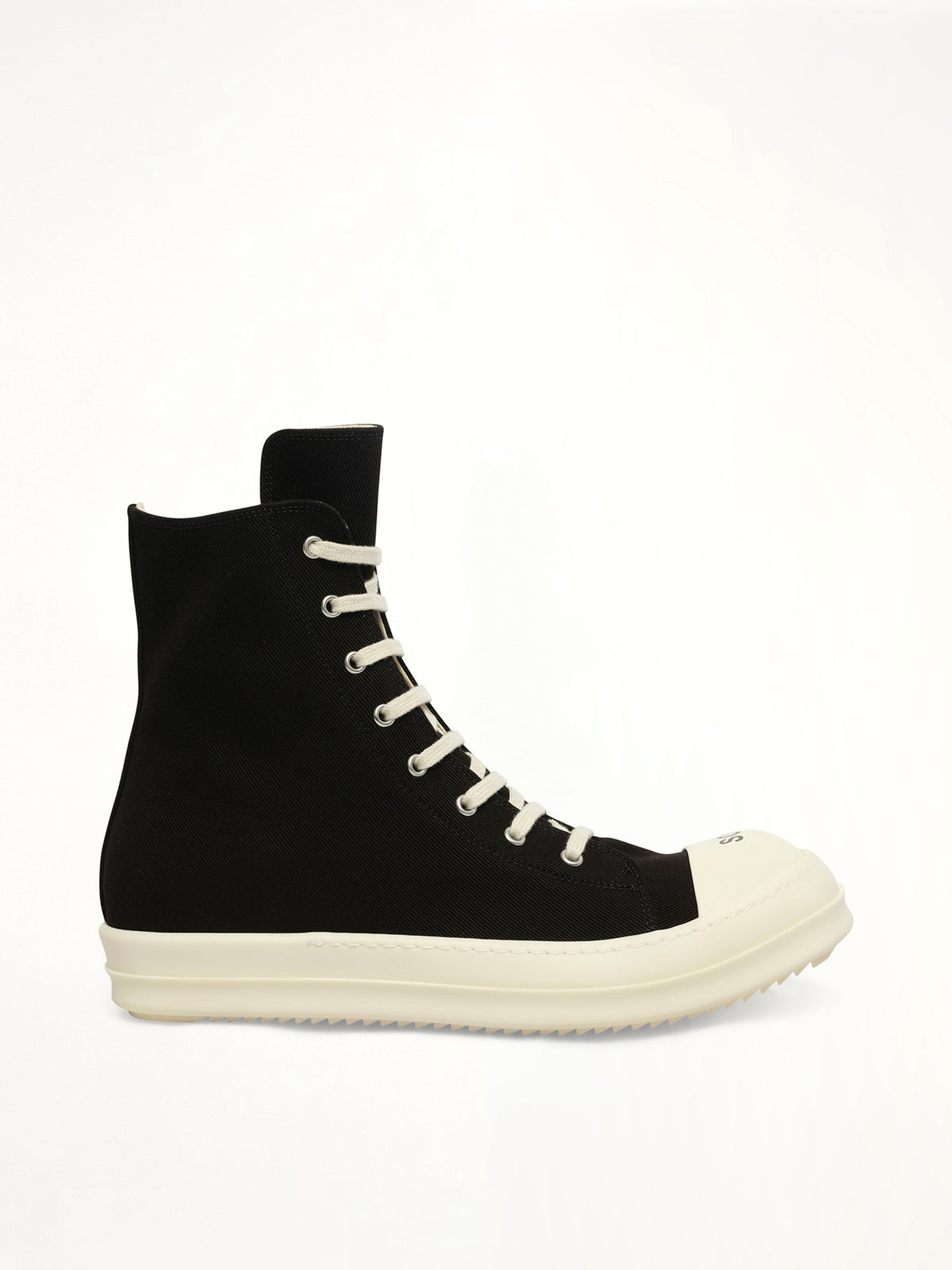 Sneaks in Black/Milk/Milk Side View | RICK OWENS DRKSHDW