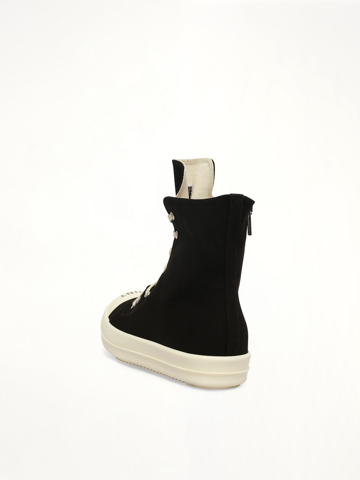 Sneaks in Black/Milk/Milk Back View | RICK OWENS DRKSHDW