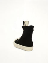 Sneaks in Black/Milk/Milk Back View | RICK OWENS DRKSHDW
