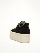Double Bumper Low Sneaker in Black/Milk/Milk Back View | RICK OWENS DRKSHDW