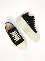 Double Bumper Low Sneaker in Black/Milk/Milk Top View | RICK OWENS DRKSHDW