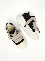 Jumbolace Abstract Low Sneaker in Black/Milk/Milk Top View | RICK OWENS DRKSHDW