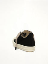 Jumbolace Low Sneaks in Black/Milk/Milk Back View | RICK OWENS DRKSHDW