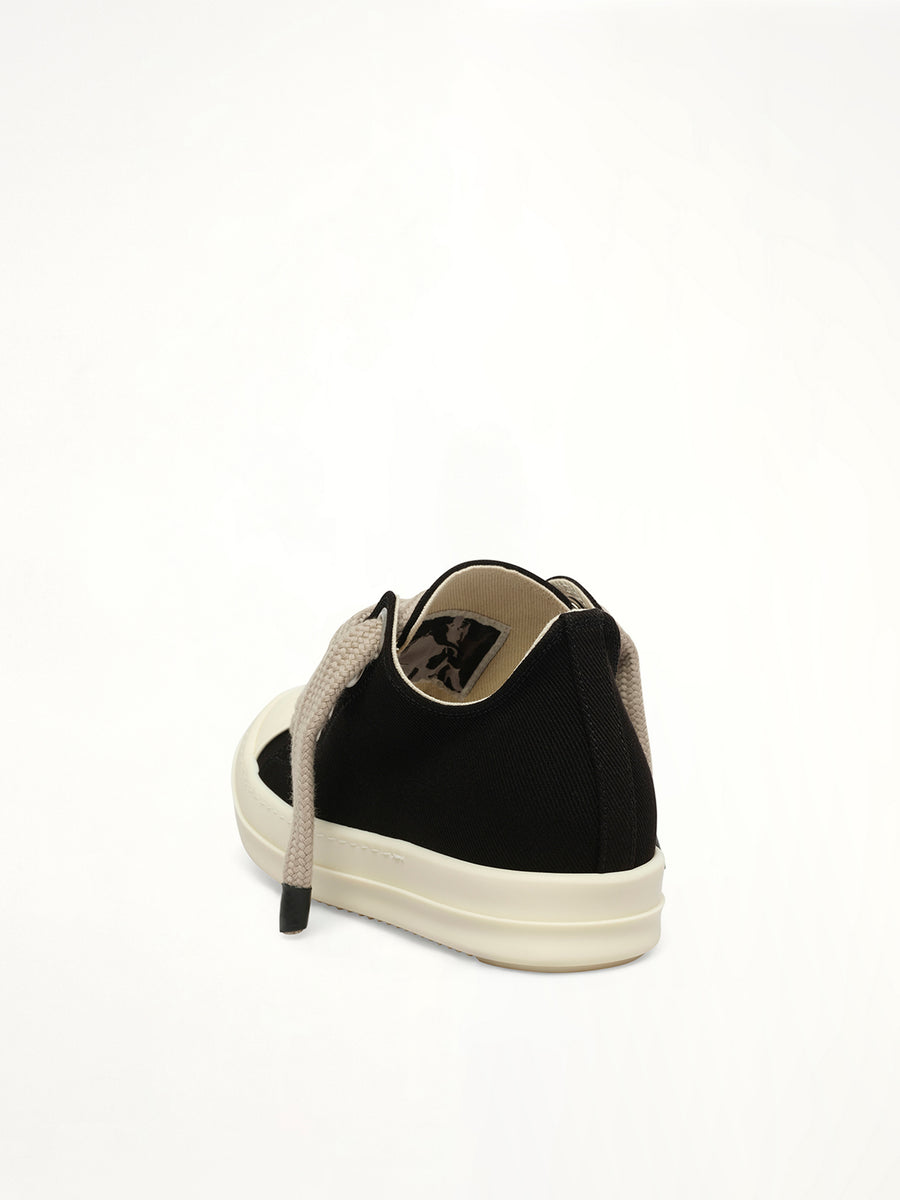 Jumbolace Low Sneaks in Black/Milk/Milk Back View | RICK OWENS DRKSHDW
