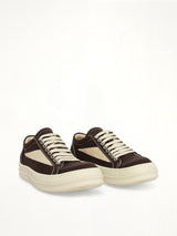 Vintage Sneaks in Dark Dust/Milk/Milk Front View | RICK OWENS DRKSHDW