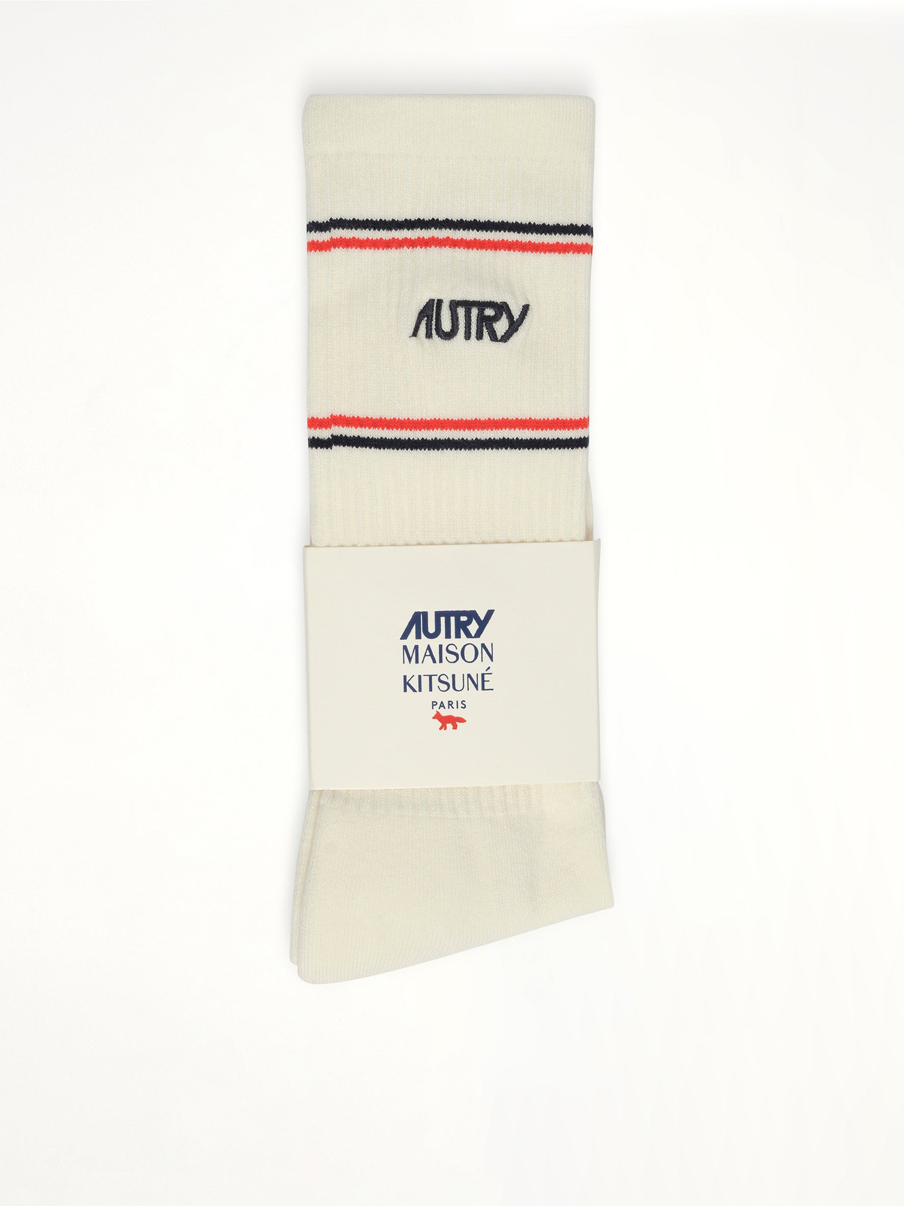 Autry x Maison Kitsune Socks in White
