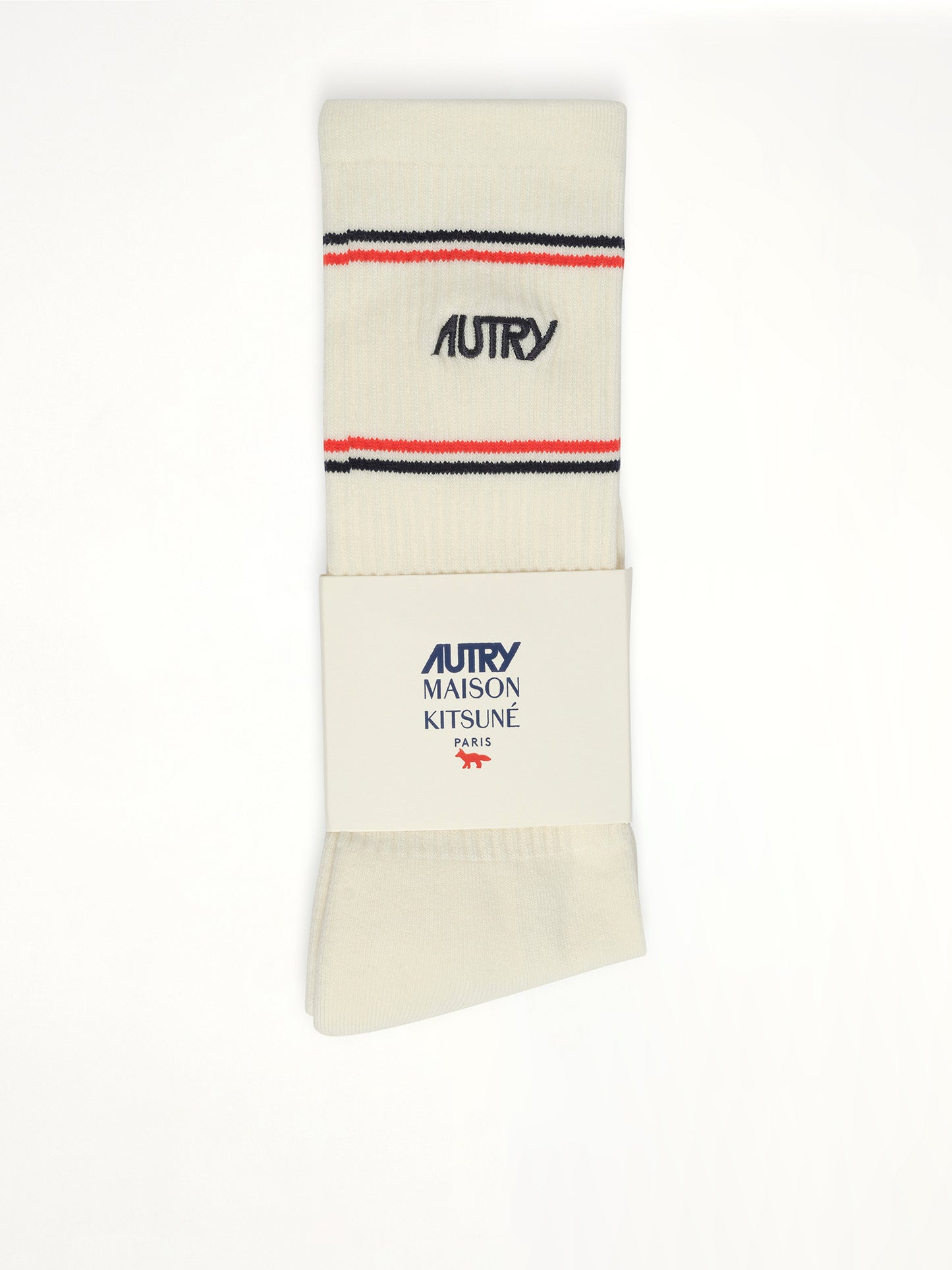 Autry x Maison Kitsune Socks in White