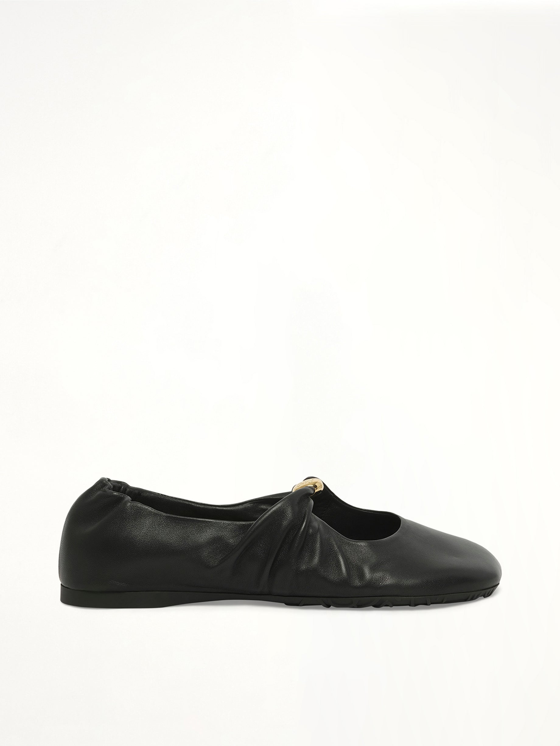 Pebble Soft Ballerina in Black Side View | LOEWE