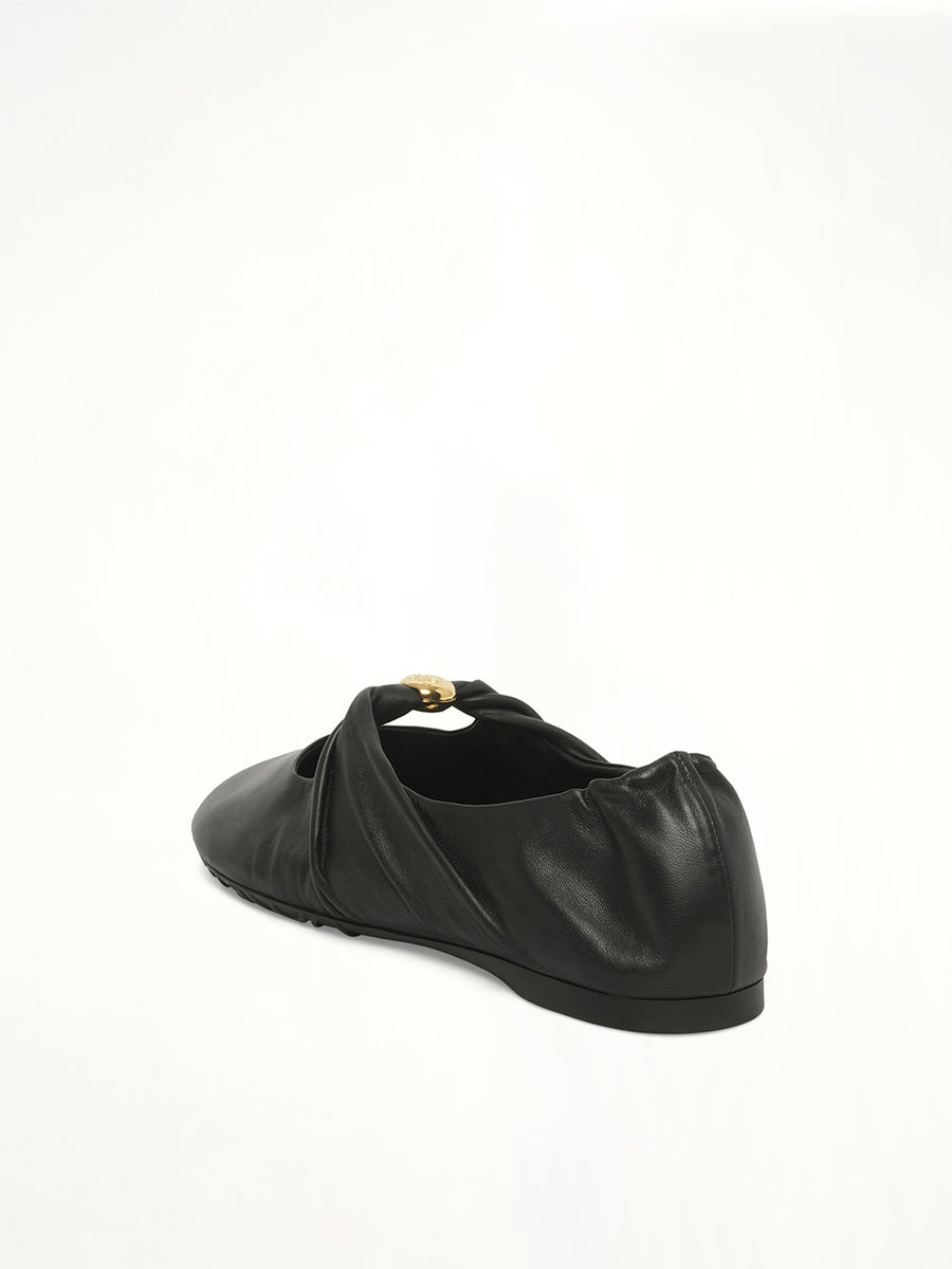 Pebble Soft Ballerina in Black Back View | LOEWE