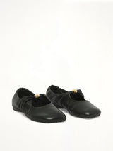 Pebble Soft Ballerina in Black Front View | LOEWE