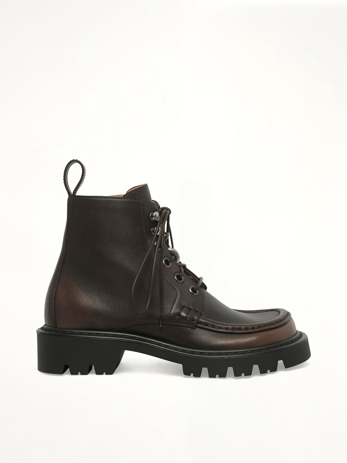 Sierra Bootie Donut in Dark Brown Side View | LOEWE