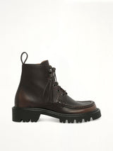 Sierra Bootie Donut in Dark Brown Side View | LOEWE