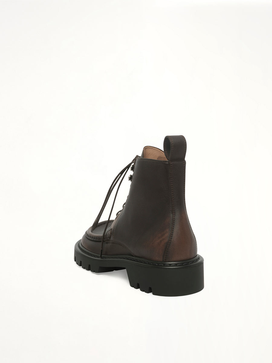 Sierra Bootie Donut in Dark Brown Back View | LOEWE