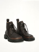 Sierra Bootie Donut in Dark Brown Front View | LOEWE