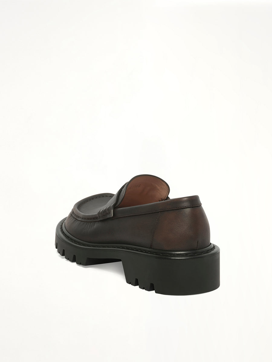 Sierra Loafer Donut in Dark Brown Back View | LOEWE