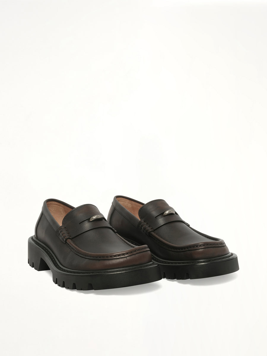 Sierra Loafer Donut in Dark Brown Front View | LOEWE