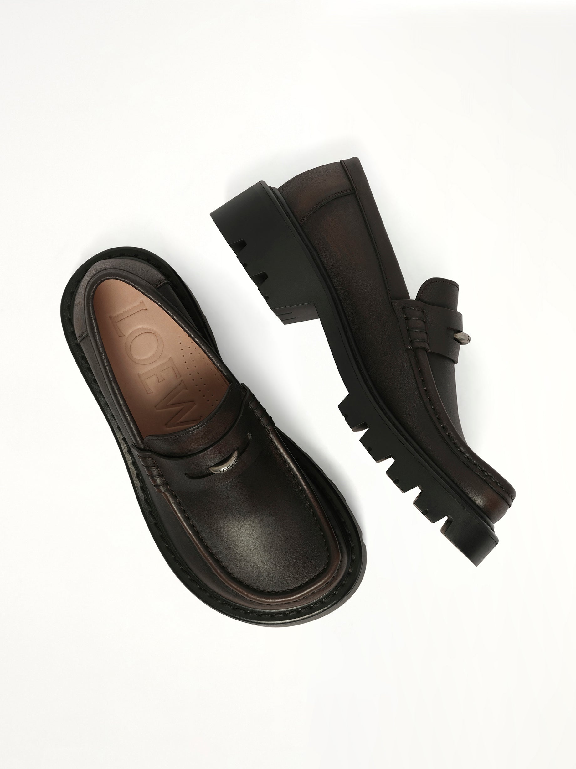 Sierra Loafer Donut in Dark Brown Top View | LOEWE