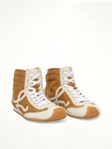 Ballet Runner 2.0 High Top in Tan/White Front View | LOEWE