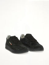 Medalist Low Strass Sneaker in Black Front View | AUTRY