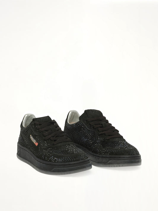 Medalist Low Strass Sneaker in Black