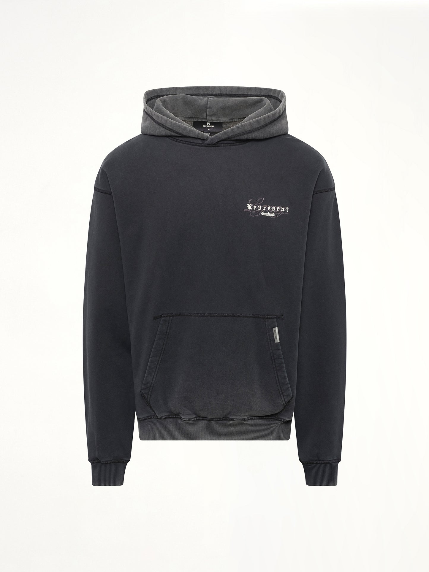 Represent Legacy Overprint Hoodie in Vintage Black