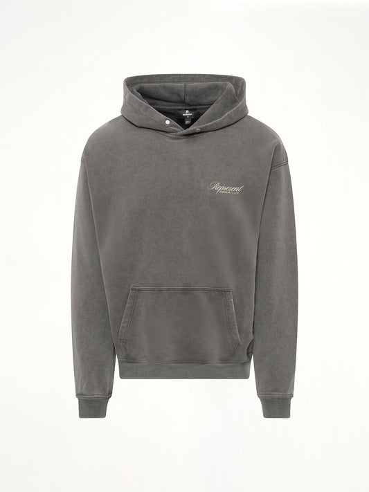Represent Owners Club Script Hoodie in Vintage Grey