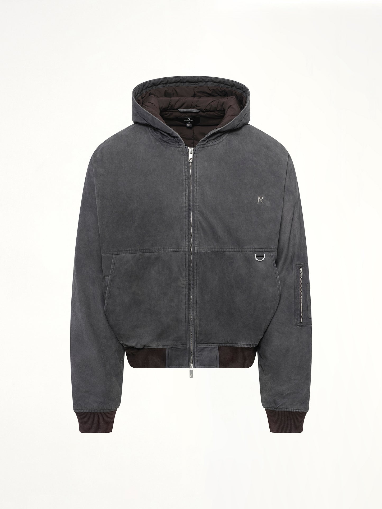Hooded Bomber in Washed Black