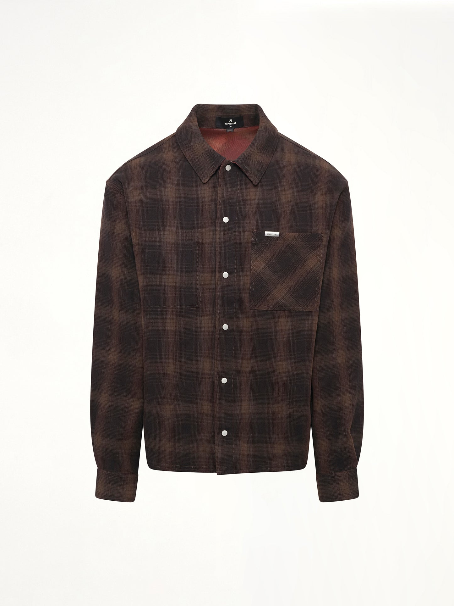 Bonded Reversible Check Shirt in Nero