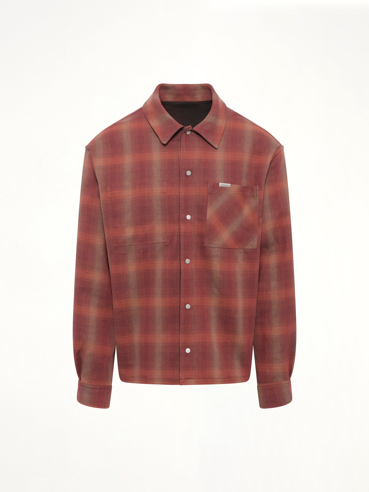 Bonded Reversible Check Shirt in Nero