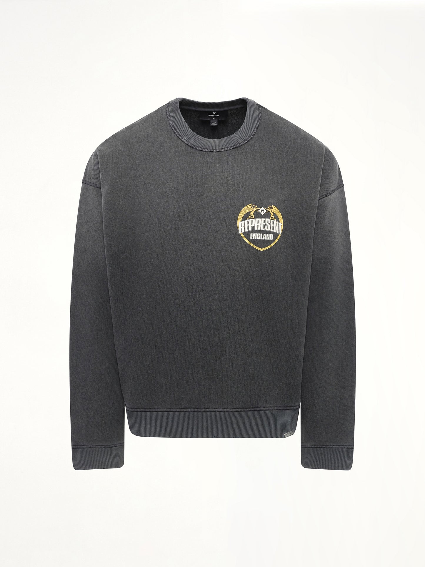Represent Angel Border Sweatshirt in Stained Black
