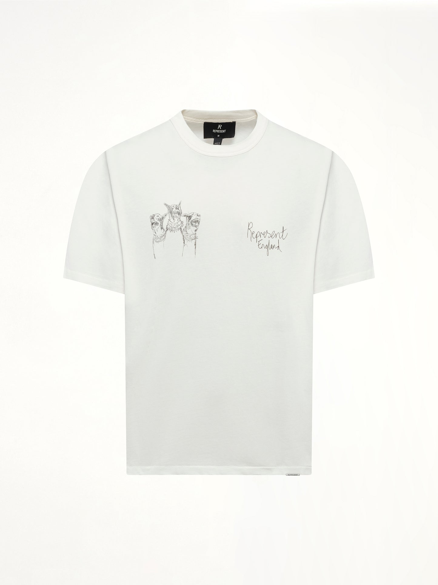 Hand Drawn Thoroughbred Dogs T-Shirt in Washed Ecru