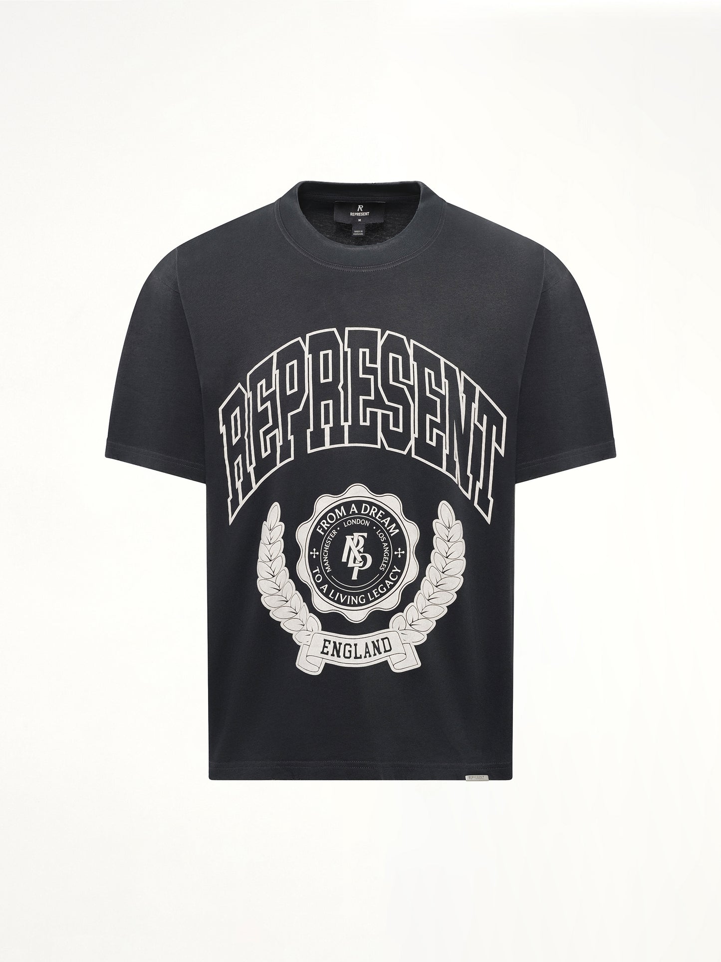 Represent Legacy Crest T-Shirt in Stained Black