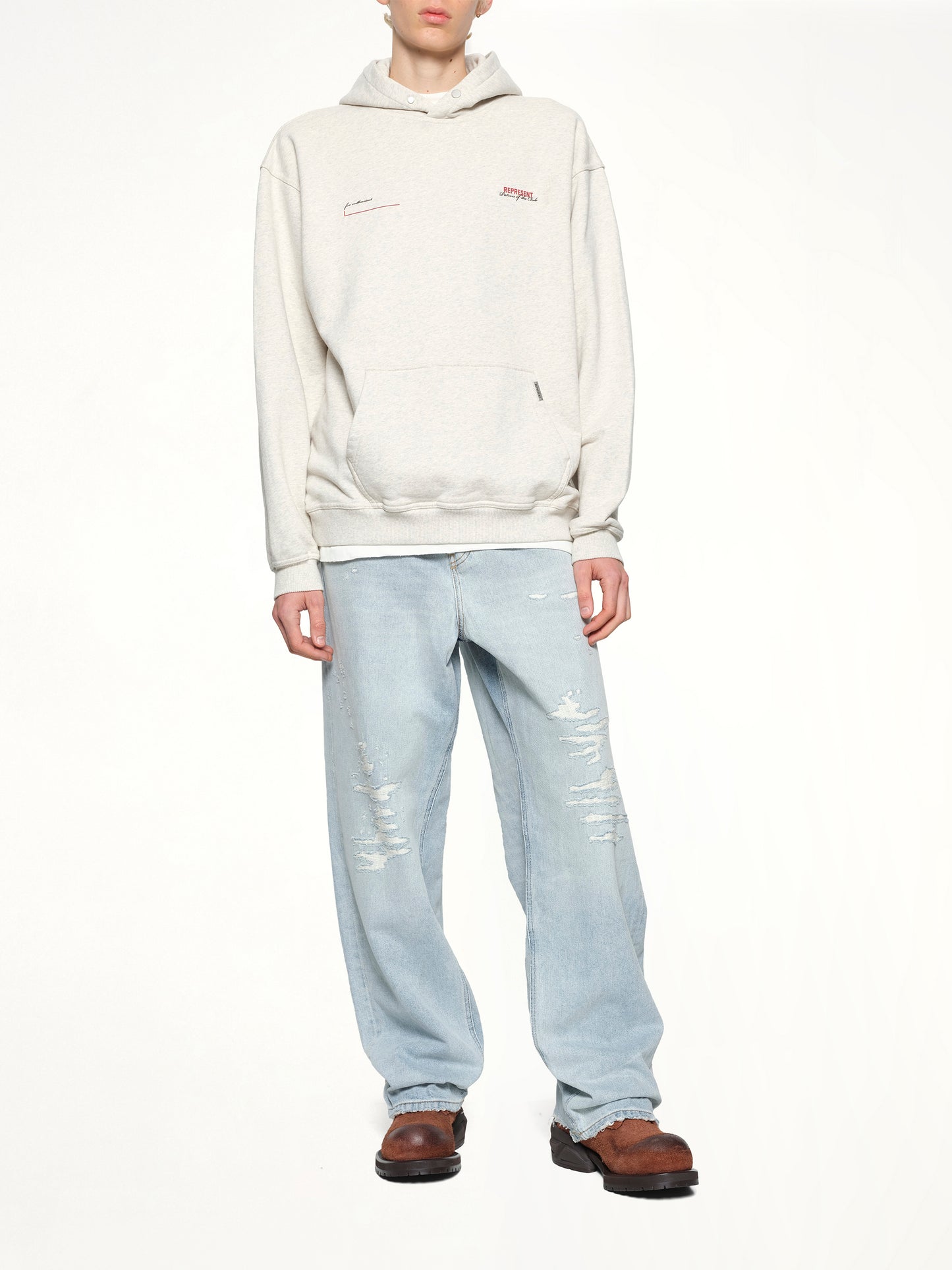 Patron of The Club Hoodie in Cream Marl