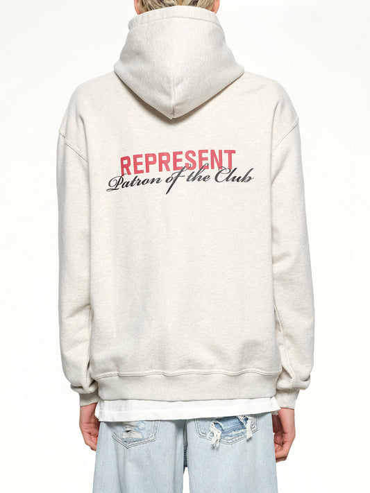 Patron of The Club Hoodie in Cream Marl