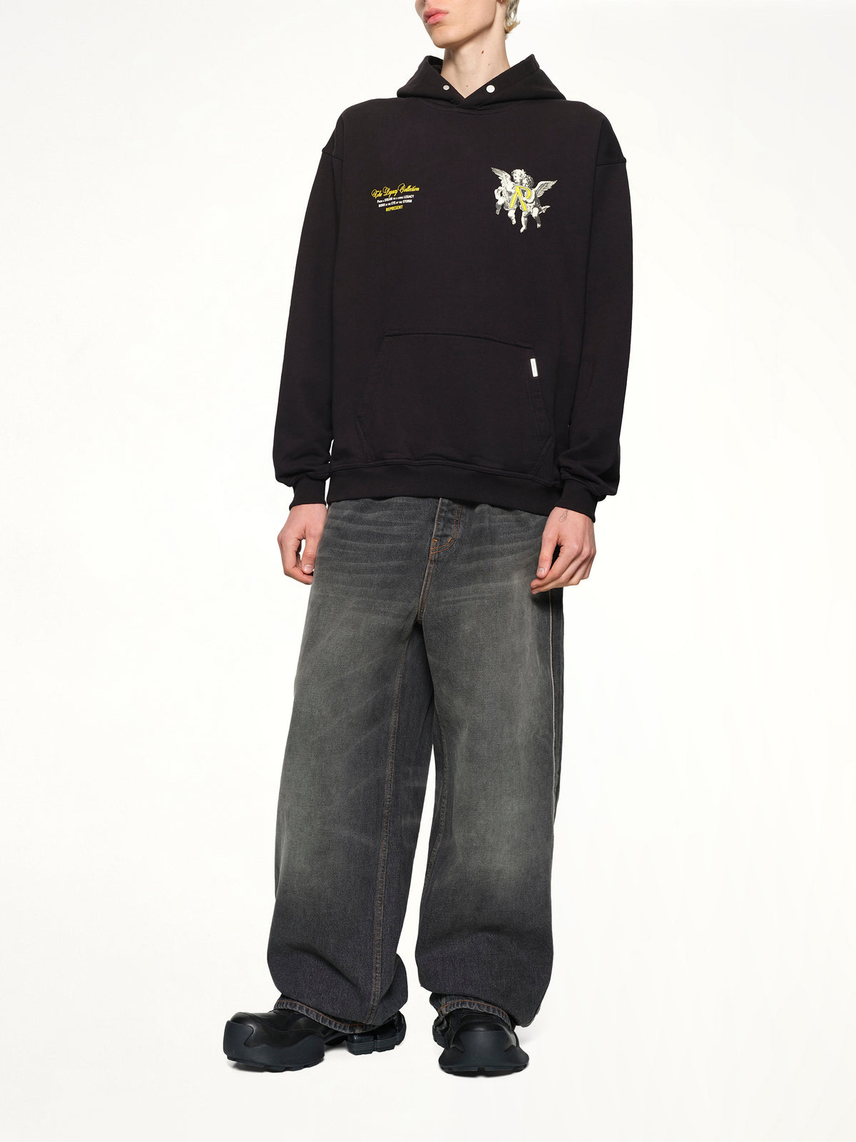 Represent Legacy Cherubs Hoodie in Jet Black