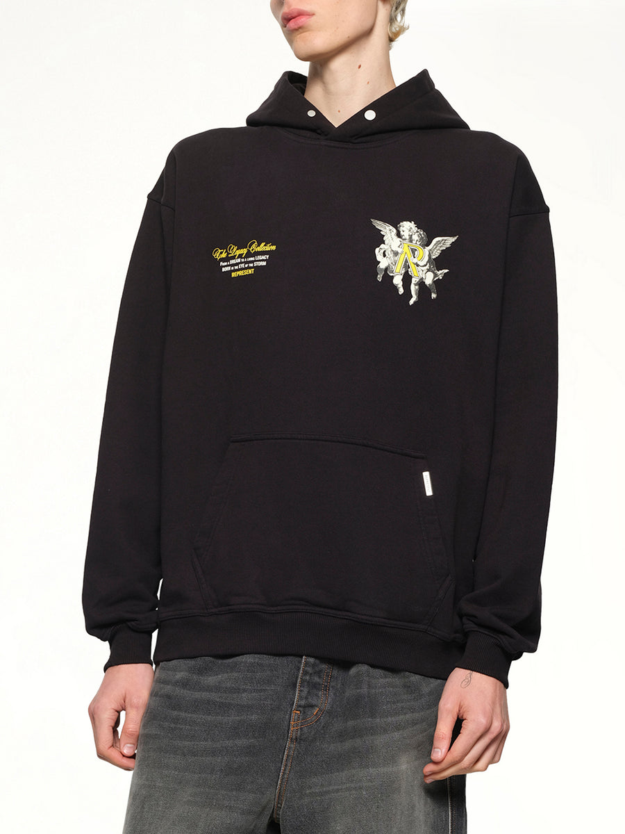 Represent Legacy Cherubs Hoodie in Jet Black