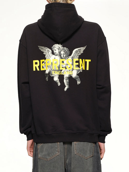 Represent Legacy Cherubs Hoodie in Jet Black