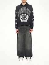 Represent Legacy Crest Hoodie in Stained Black