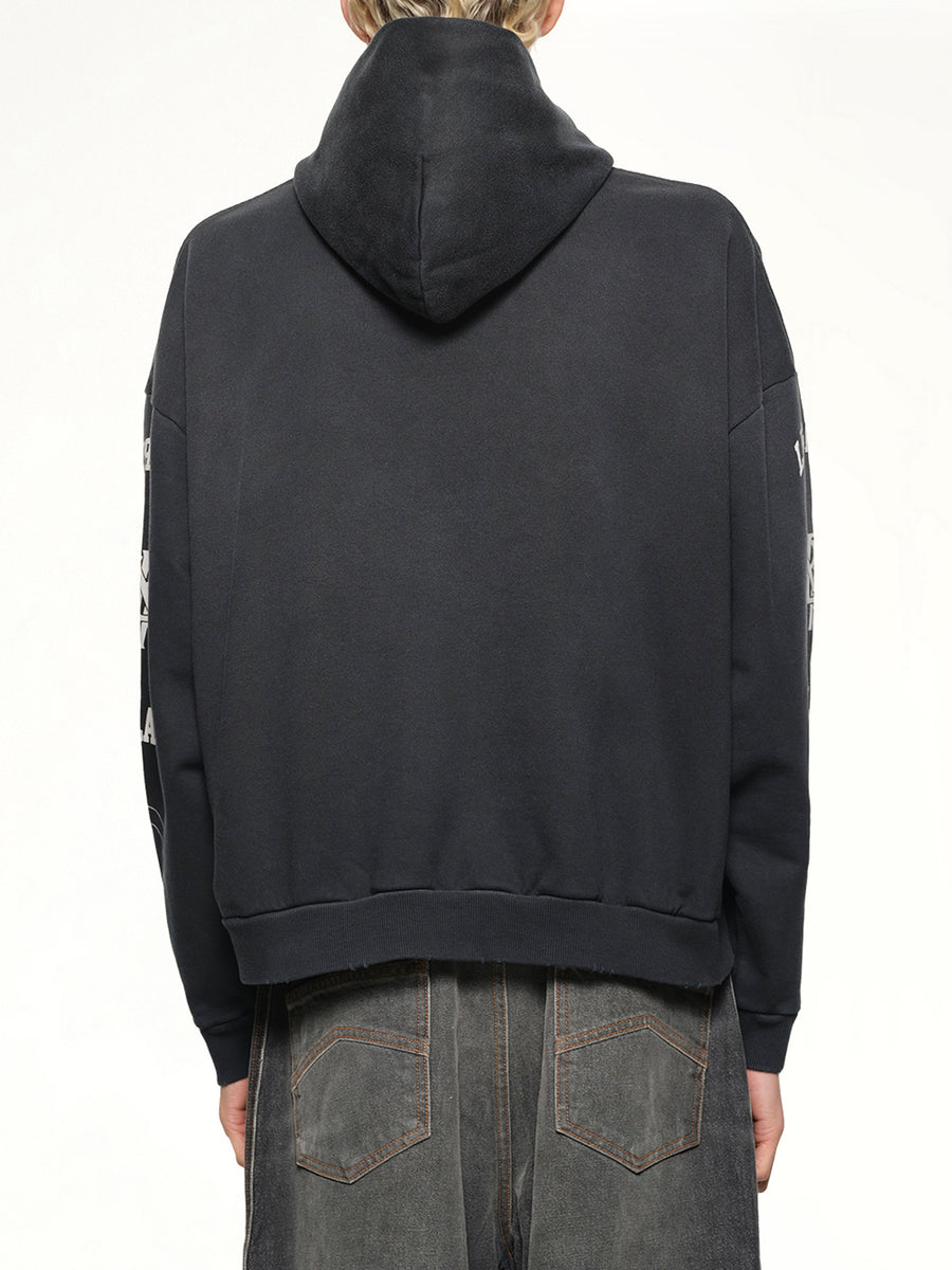 Represent Legacy Crest Hoodie in Stained Black