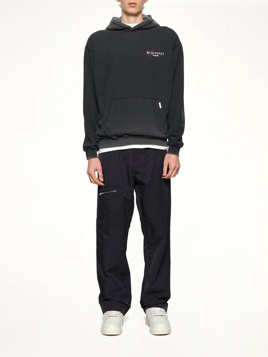 Represent Legacy Overprint Hoodie in Vintage Black