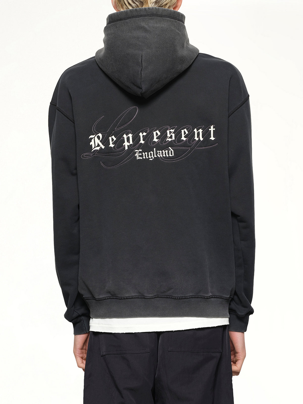 Represent Legacy Overprint Hoodie in Vintage Black