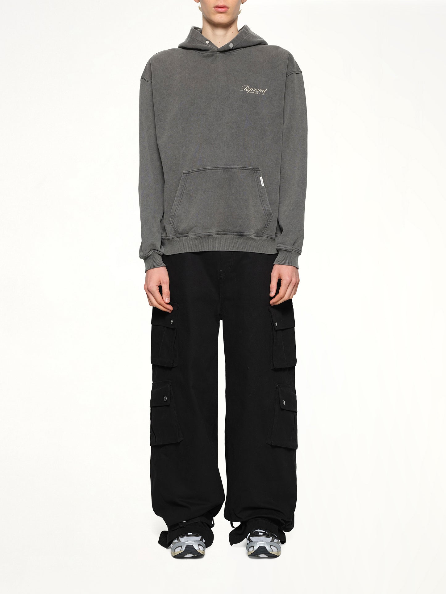 Represent Owners Club Script Hoodie in Vintage Grey