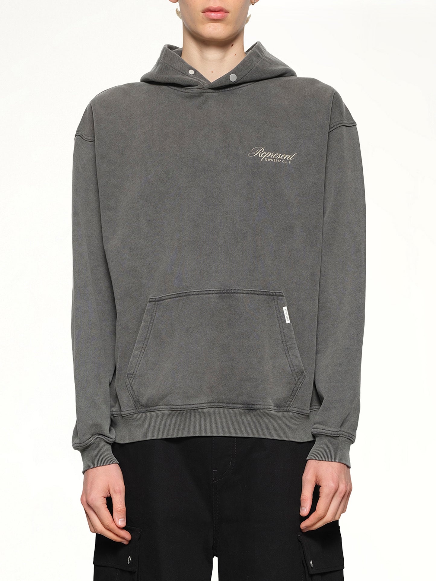 Represent Owners Club Script Hoodie in Vintage Grey
