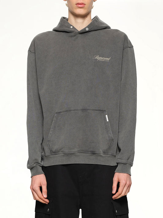 Represent Owners Club Script Hoodie in Vintage Grey