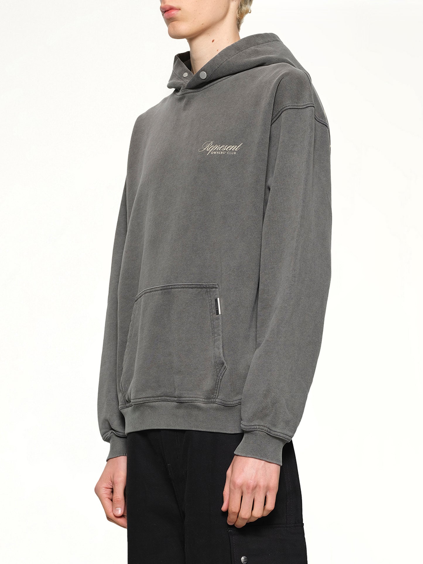 Represent Owners Club Script Hoodie in Vintage Grey