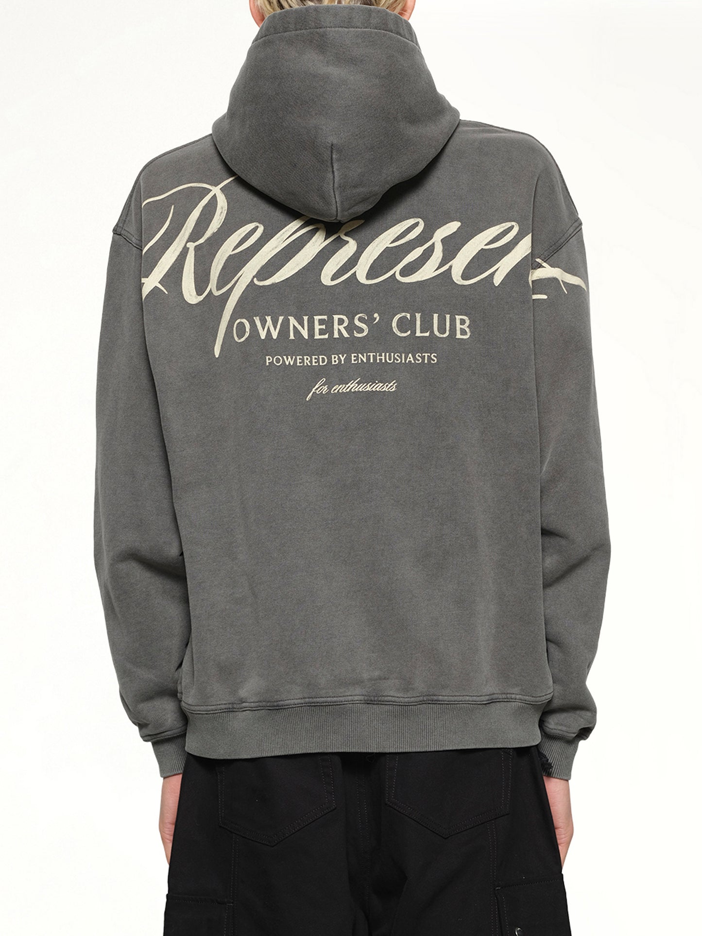 Represent Owners Club Script Hoodie in Vintage Grey