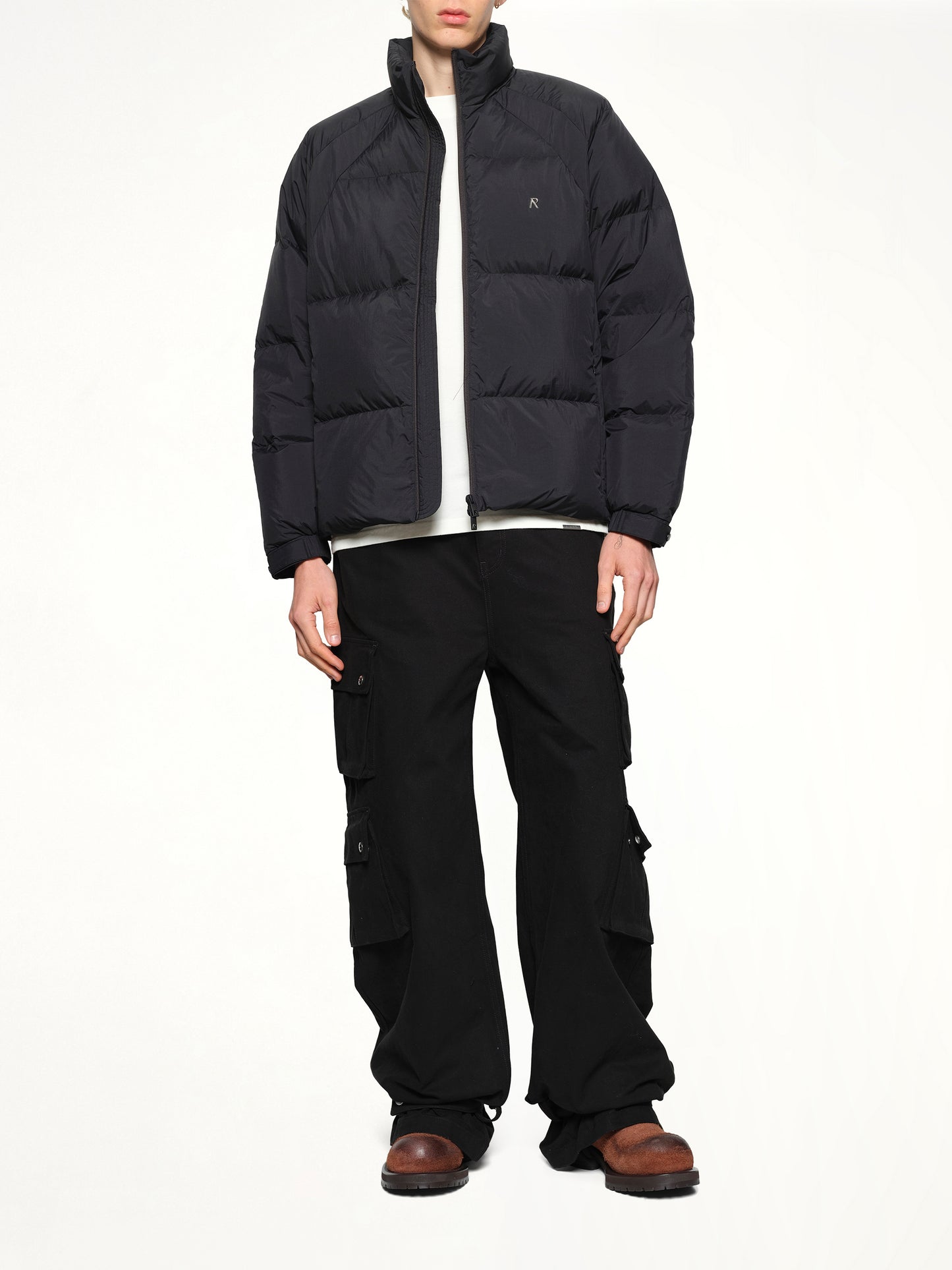 Funnel Neck Puffer in Black