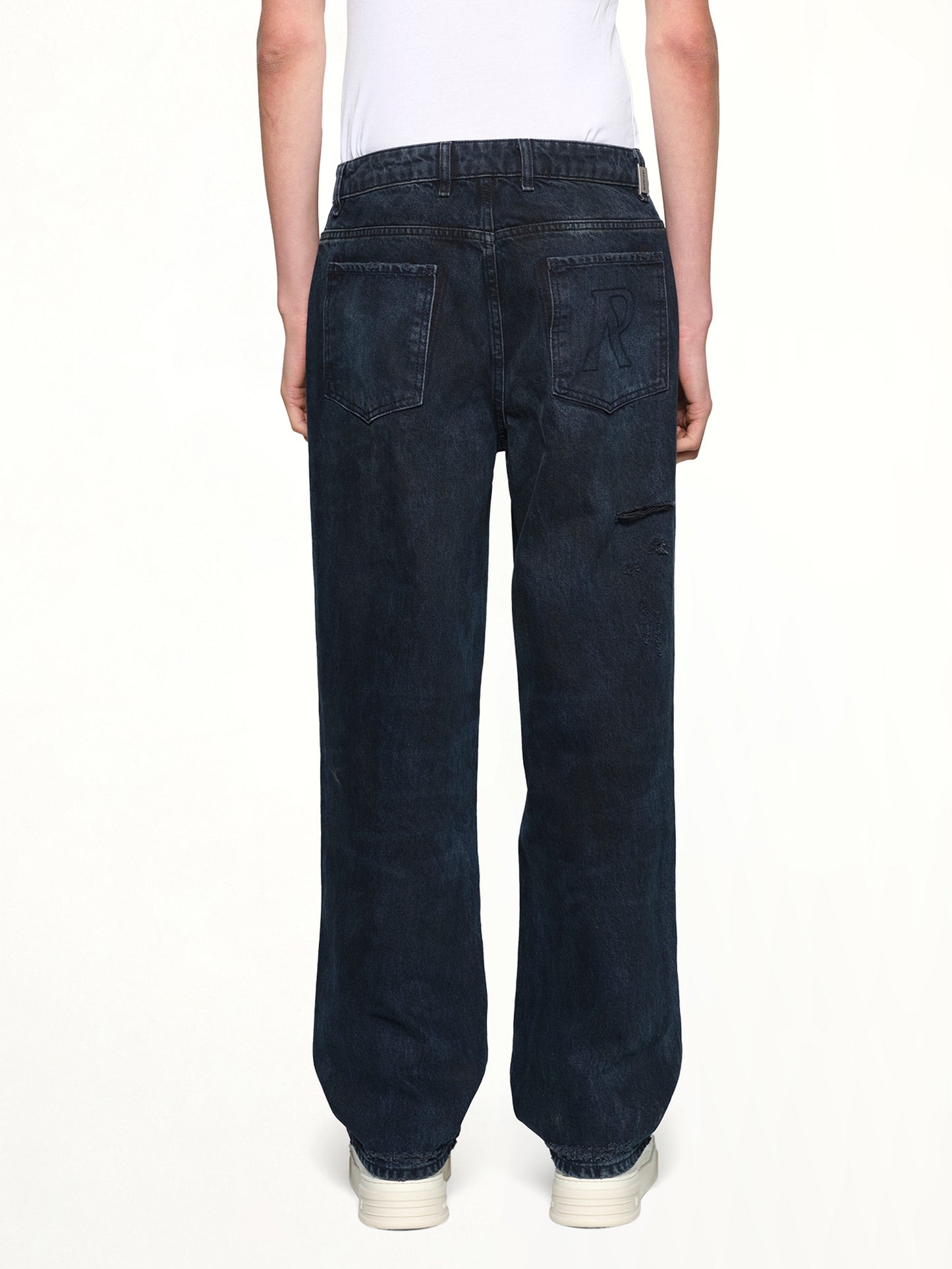 R3 Distressed Baggy Denim in Petrol