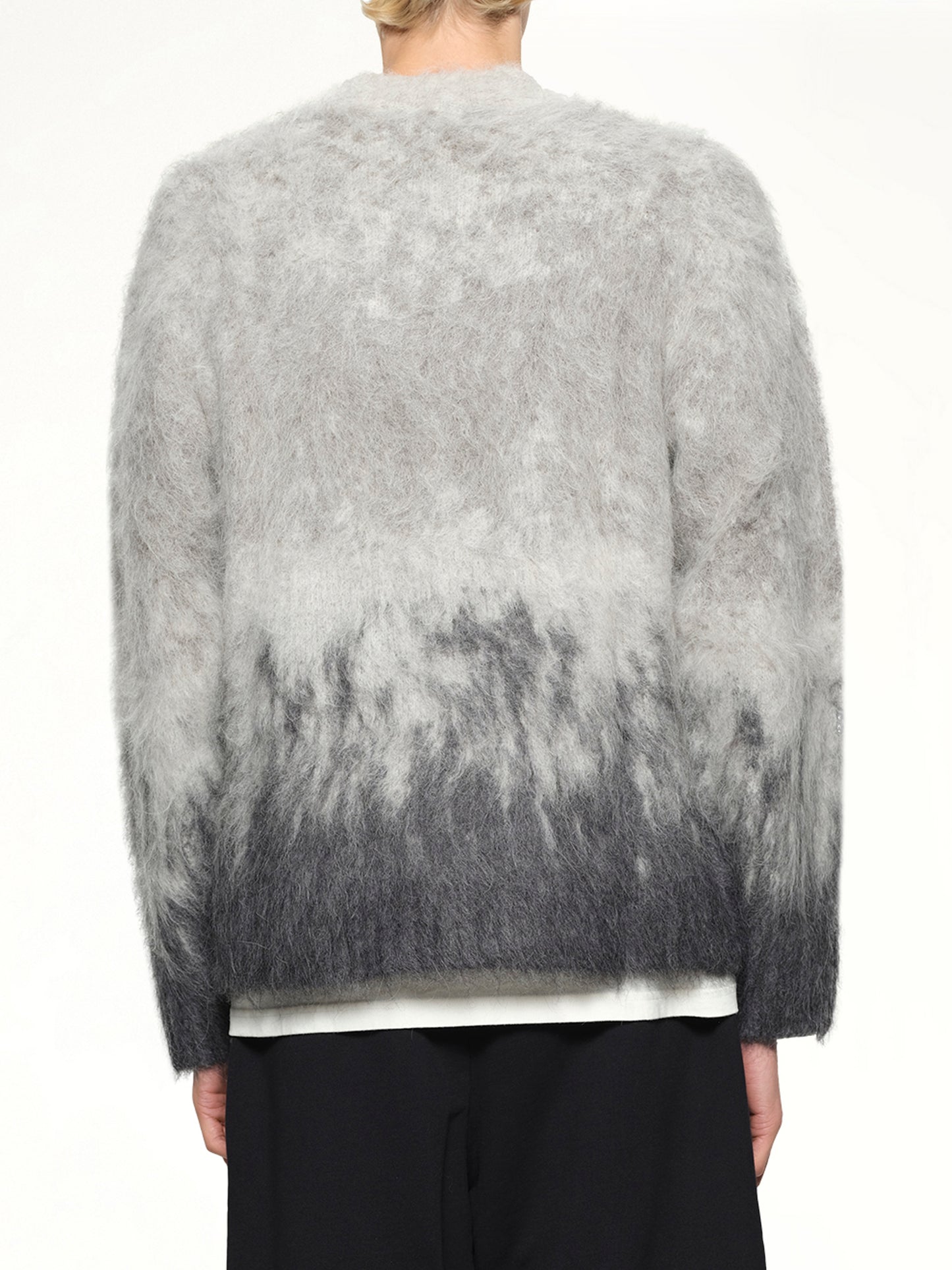 Ombre Knit Sweater in Light Grey