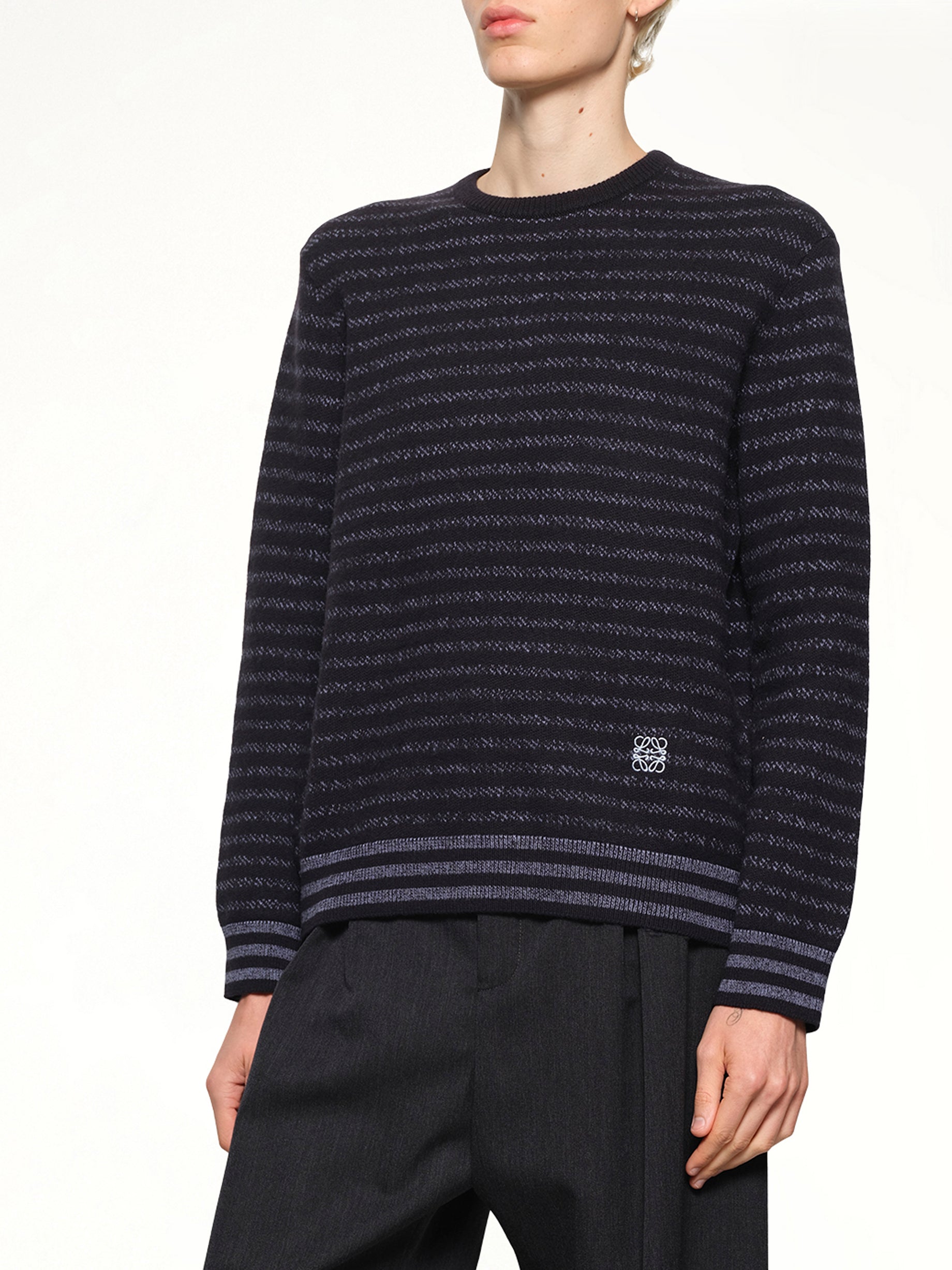 LOEWE Sweater in Dark Navy Detail Shot from MARAIS